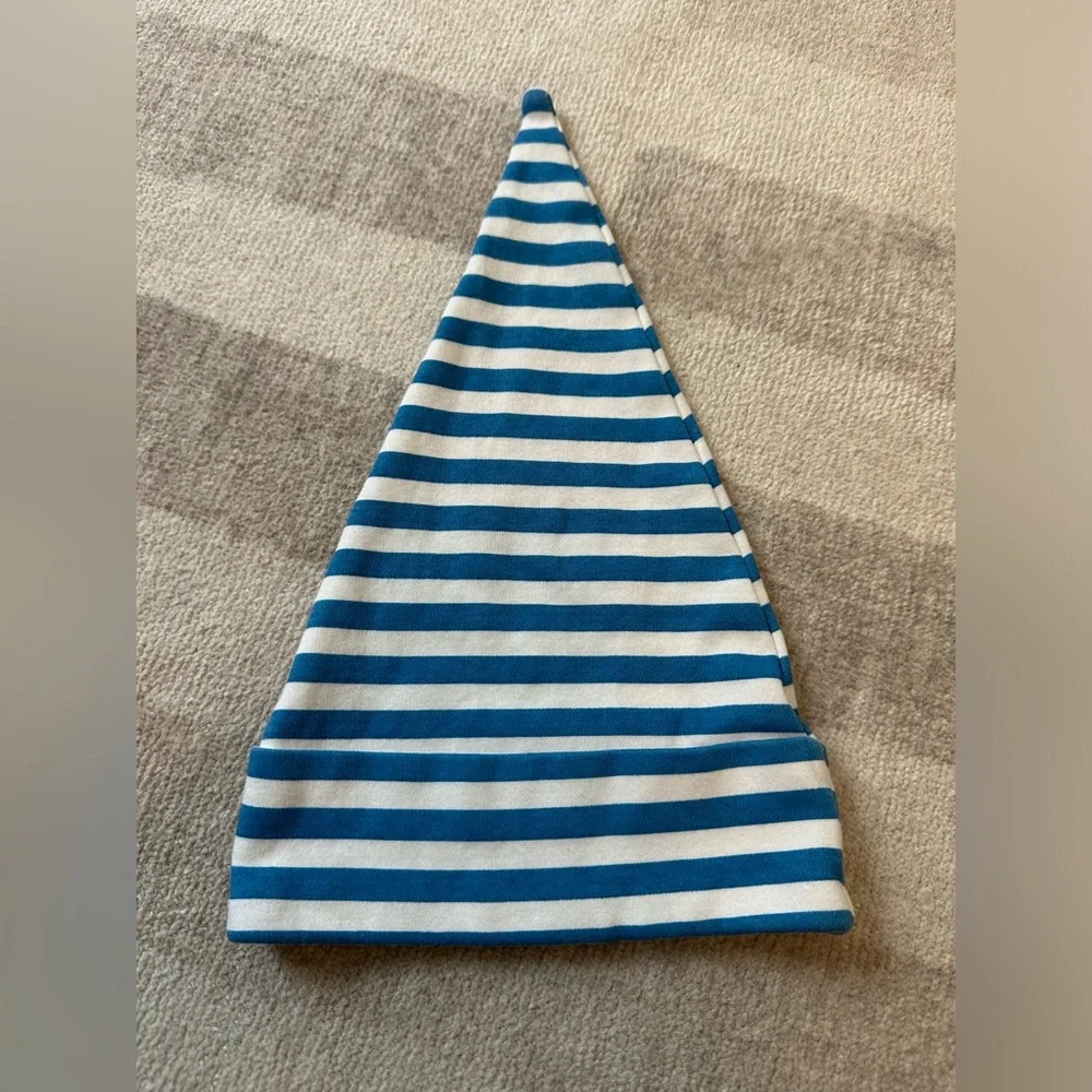 Kate Quinn Blue and White Striped Gnome Hat (Size 12-18 Months)
